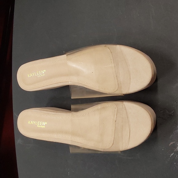 Women's Clear Strap Platform Sandals - Picture 3 of 6